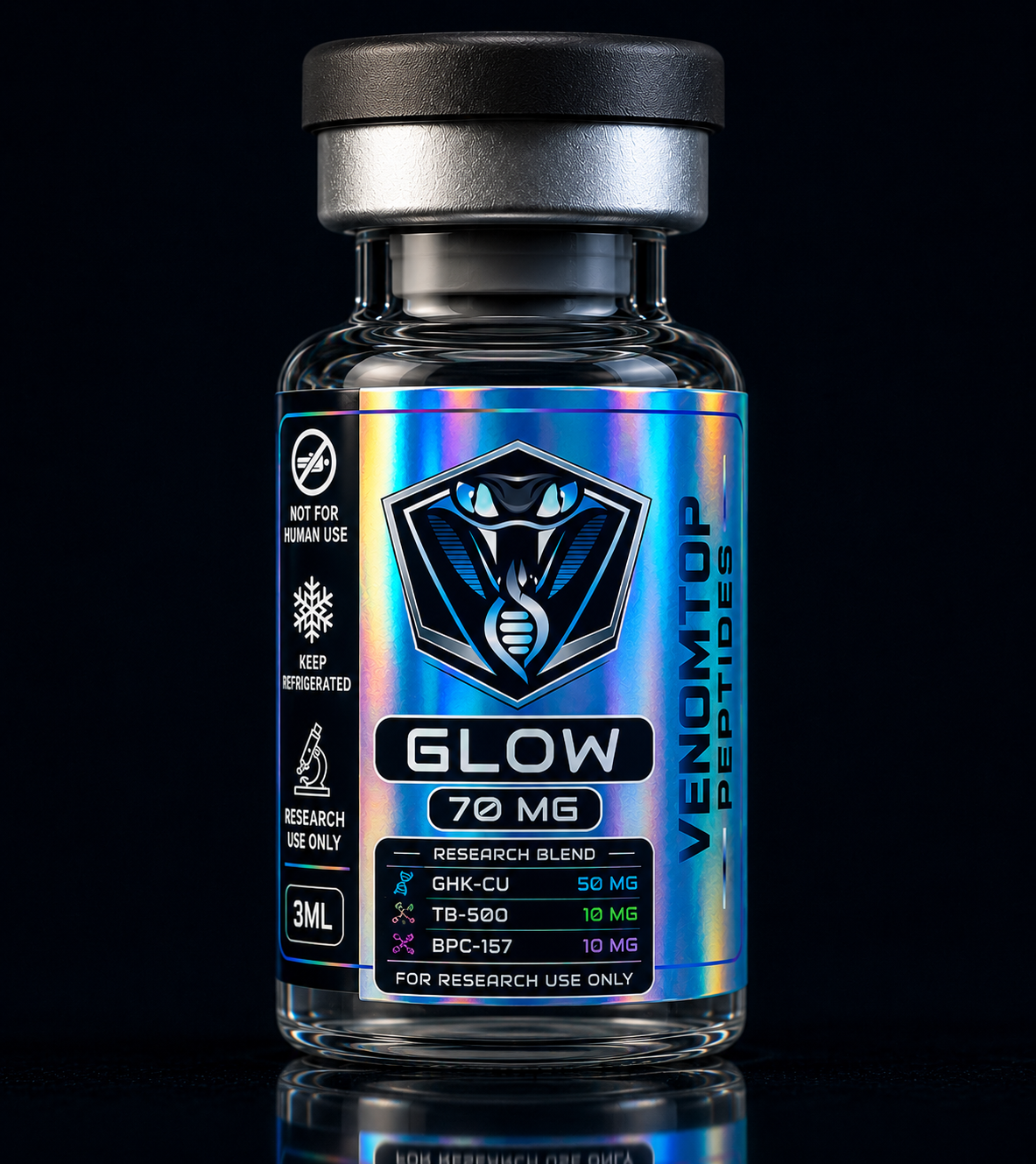 Glow 70 mg research vial
